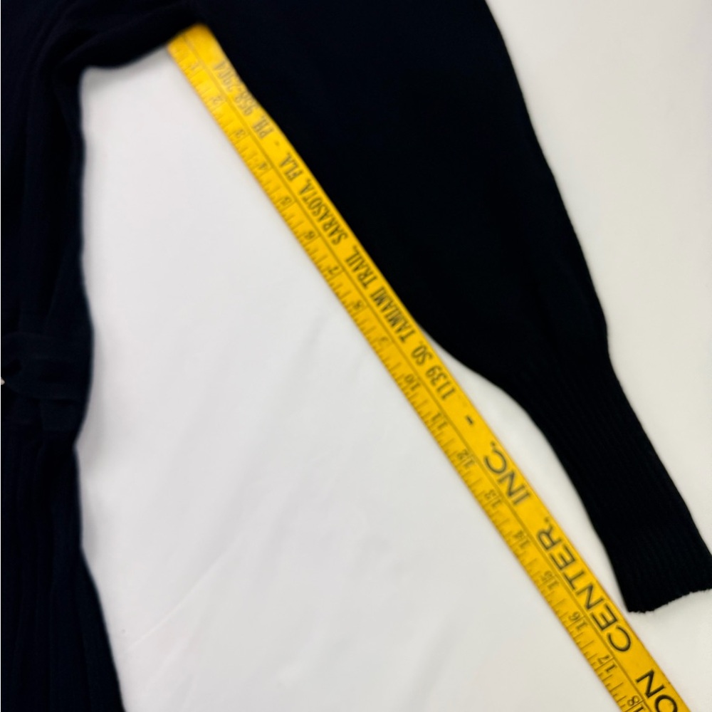 2000s Venus Drop Waist Micro Pleat Turtle Neck Grommets Tie Sweater Dress XL - Picture 13 of 16